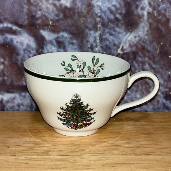 Cuthbertson Original Christmas Tree Coffee Teacup & Saucers Green Band England - Picture 3 of 13